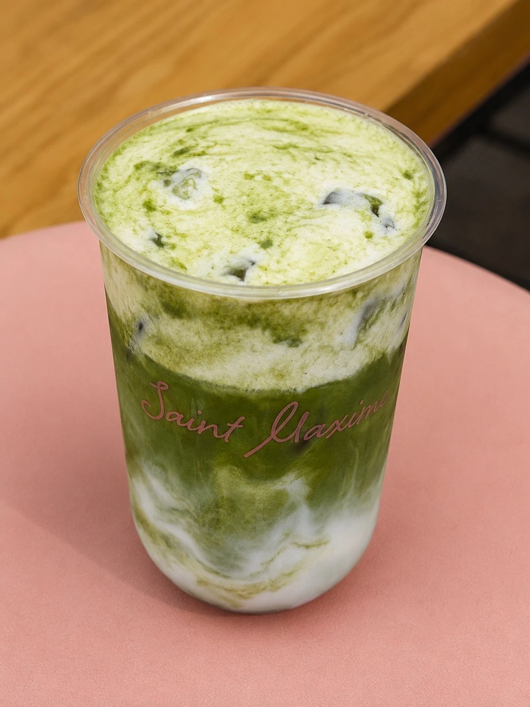 Banana Cream Top Matcha at Saint Maxime Coffee in Venice Beach with caramelized banana cream top and ceremonial Kagoshima matcha