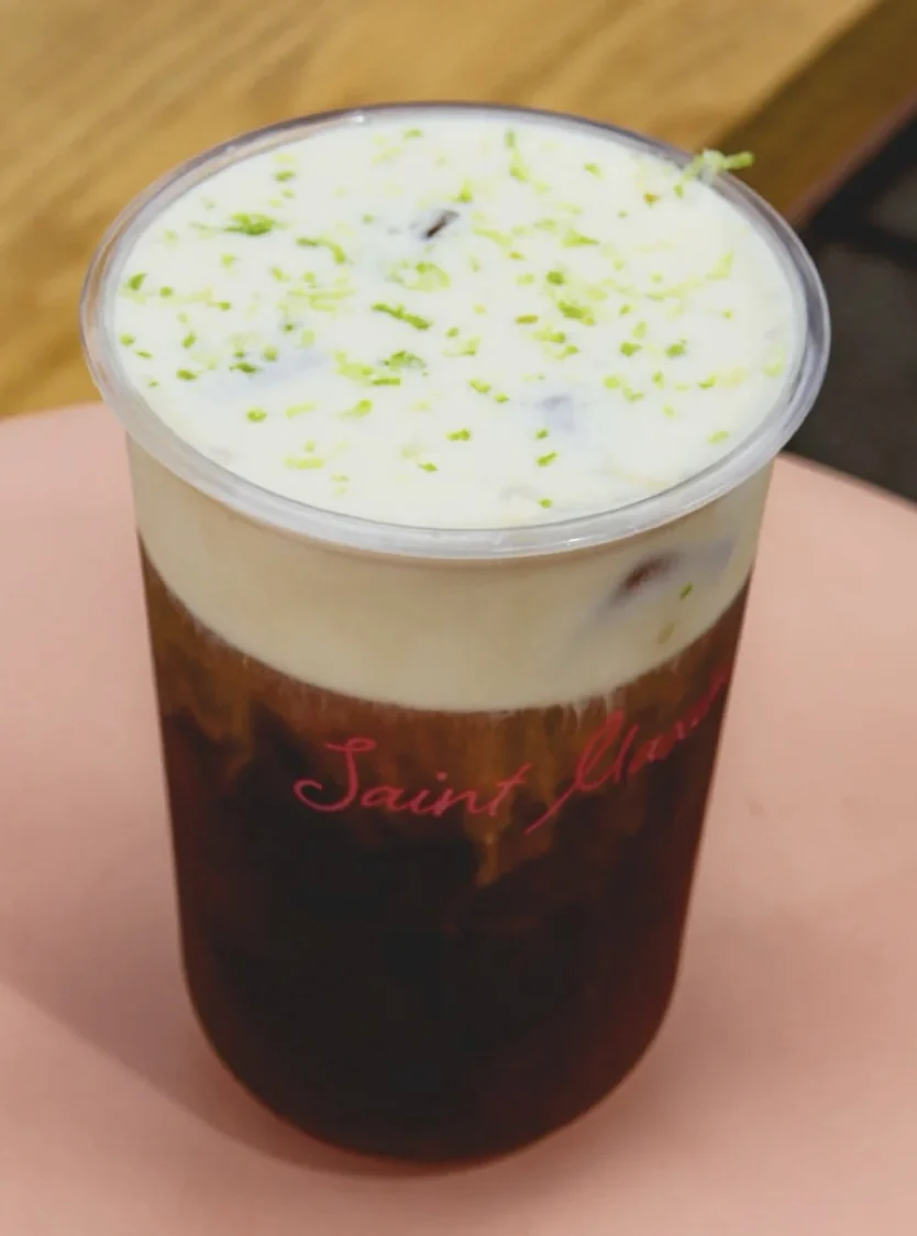 Fig Leaf Cream Top Cold Brew at Saint Maxime Coffee in Venice Beach